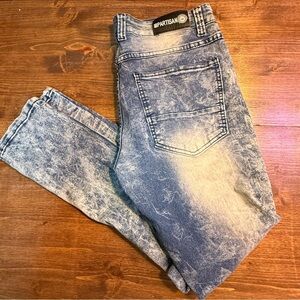 Partisan Moto Style Acid Wash Jeans Stretch Fit Size 32